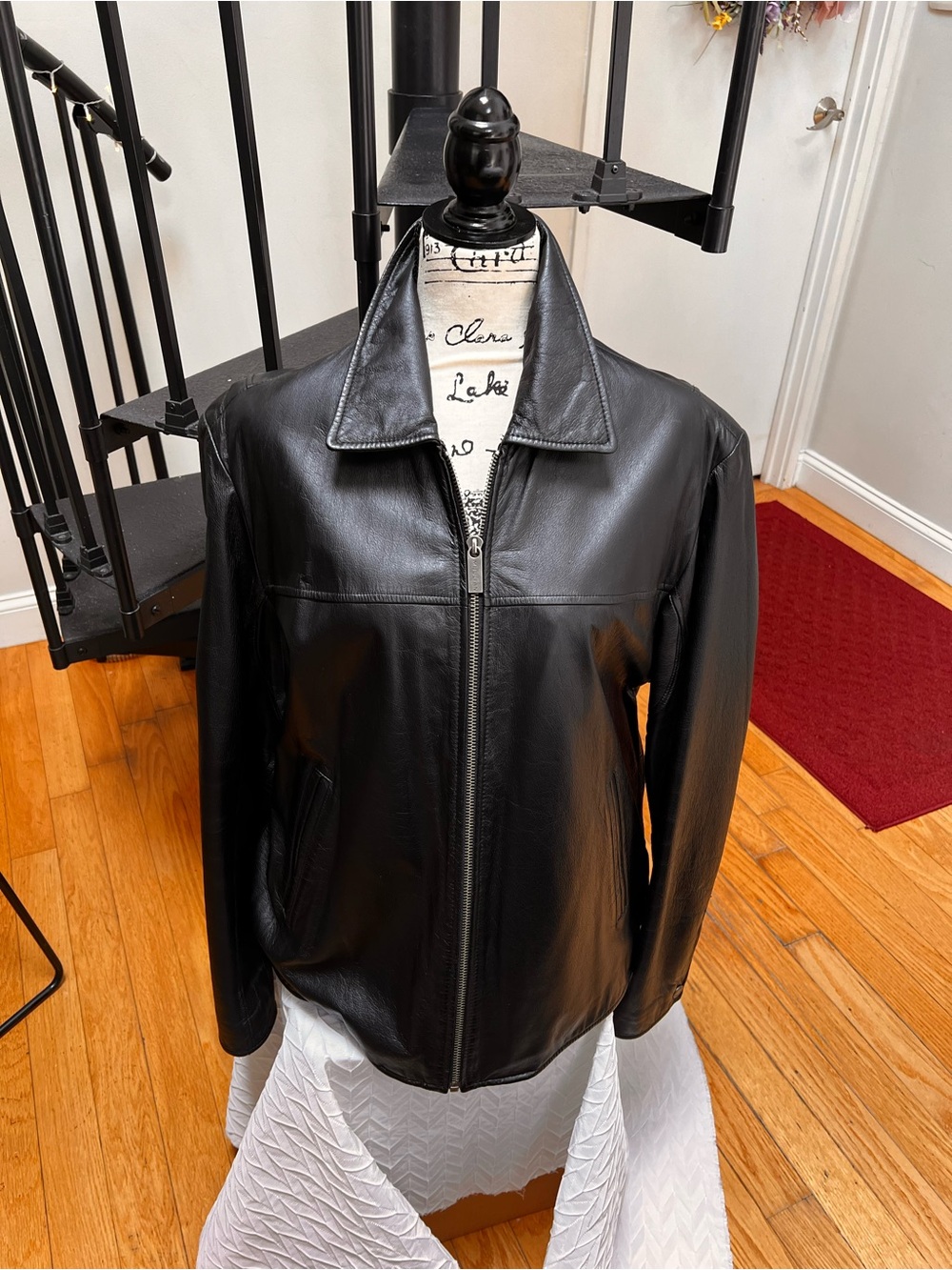 Wilsons Leather Black Quilted Lined Jacket
